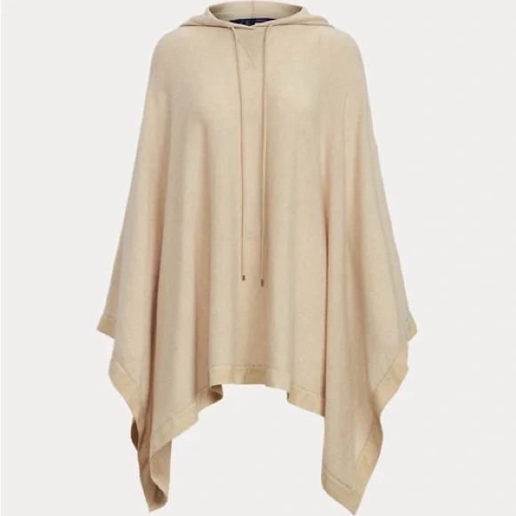 RALPH LAUREN PURPLE LABEL COLLECTION Cashmere hooded Poncho Sweater M/L